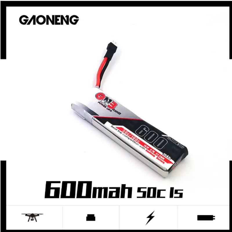 

4PCS Gaoneng GNB 600MAH 1S 3.7V 50C/100C HV Lipo battery PH2.0 Plug for iFlight CineBee Betafpv Cine Whoop Beta FPV Drone