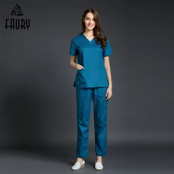 

Hight Quality short-sleeved Doctor Nurse Uniform Summer Hospital Medical Beauty Salon Spa Scrub Sets Surgical Medical Uniforms