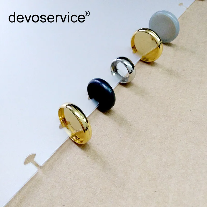 

100Pcs Colorful Loose Book Binding Disc Black Plastic Round Buckle Circa Roll Mushroom Book Binding Disc Round Office Supplies