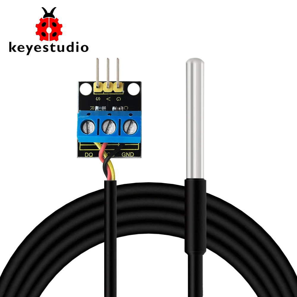 Keyestudio DS18B20 датчик температуры Водонепроницаемый/датчик из нержавеющей стали с