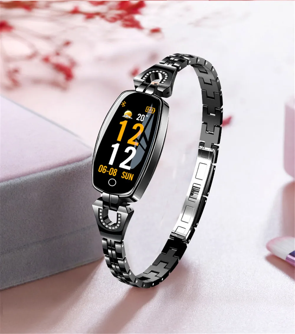 Água de Monitoramento da Freqüência Bluetooth para Android 2021 à Prova Gimto Marca Mulheres d' Cardíaca Relógio Inteligente Ios Aptidão Pulseira Smartver Top h8 21 Cardíaca Relógio Inteligente Bluetooth Para Android IOS Aptidão Pulseira Smartwatch