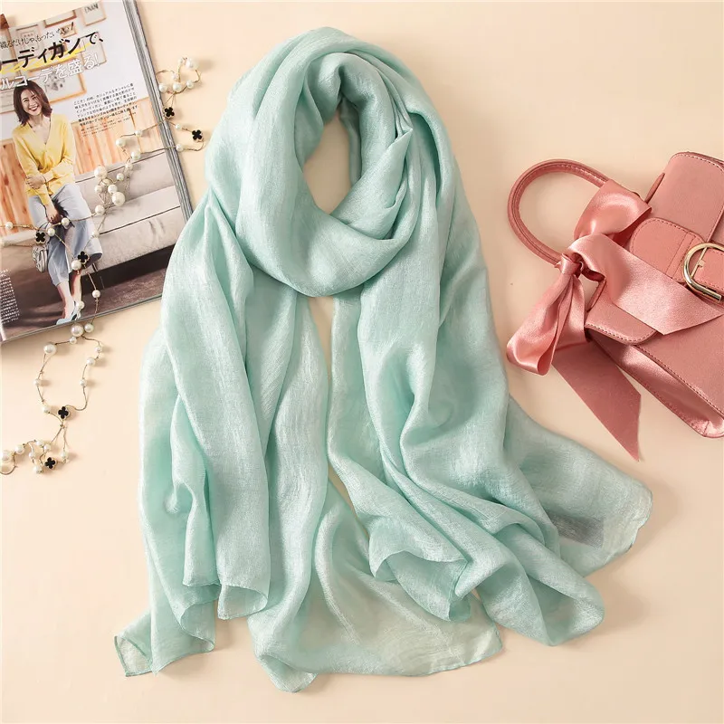 

New 2019 women scarf fashion solid color big size silk scarves for lady pashmina bandana winter shawls and wraps hijab stoles