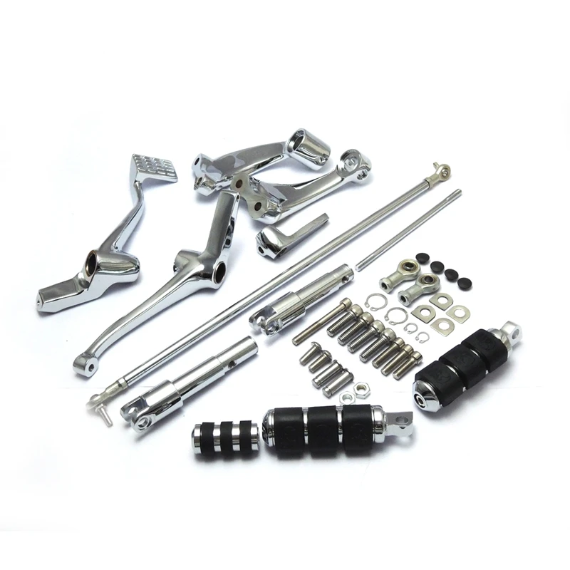 

For Sportster Forward Controls Kit 883 1200 Forty-Eight Custom 2004-2013 Full Set Chrome Foot rests Motorcycle Levers