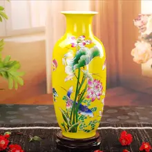 37cmJingdezhen керамическая ваза современное китайское украшение для дома ремесло подарок красивый лотос цвет ваза винный шкаф украшения