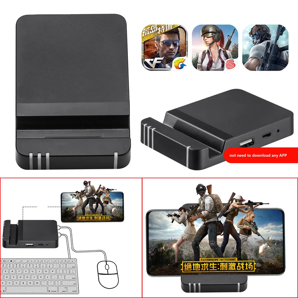 

D8 Gamepad Keyboard Mouse Converter Station Bluetooth Adapter Dock Gamepad for Android Mobile PUBG Game Holder no need download
