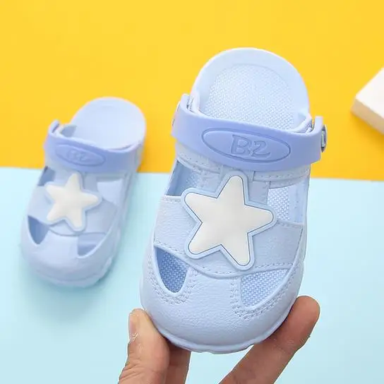 

Summer Casual Boys And Girls Cave Shoes Indoor Beach Children Slippers Soft Bottom Stars Decoration Kids Clogs Sandals EUR 25-35