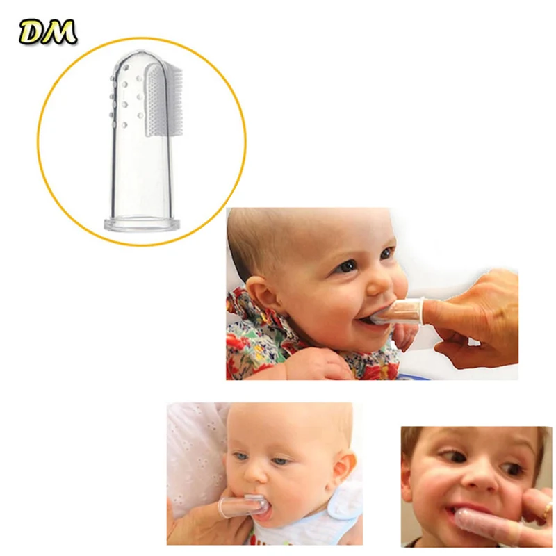 1 pc Useful healthy Kids Baby Infant Soft Silicone Finger Toothbrush Teeth Rubber Massager Brush Hot