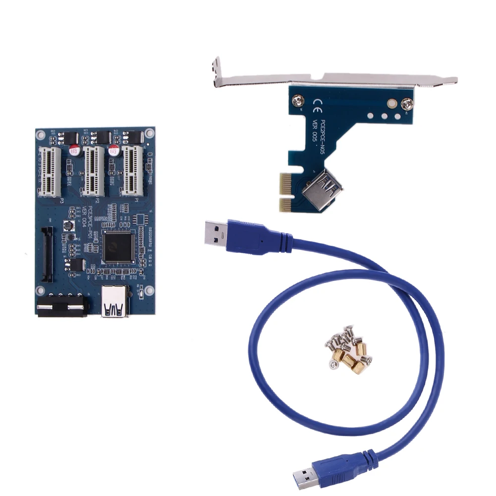 3 в 1 PCI Express E 1X Слоты Riser карта расширения адаптер PCI-E порт плата расширения супер держатель для спидометра 3 порта