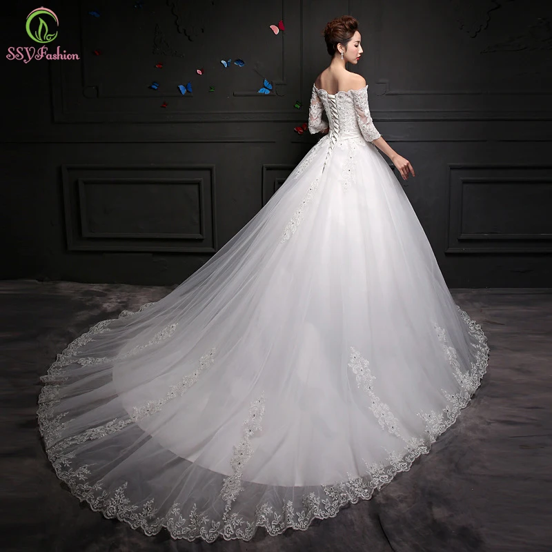 Wholesale Wedding Dresses SSYFashion 2017 Bride Married Luxury Lace