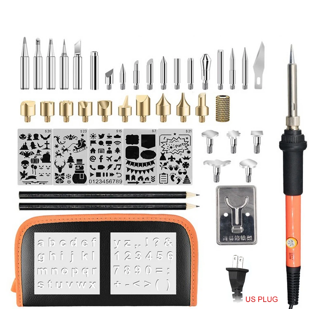 

Professional 60W Soldering Iron Electrocautery Pen Carving Wood Burning Kit Carving Pyrography Tool Soldering Wood Embossing Set
