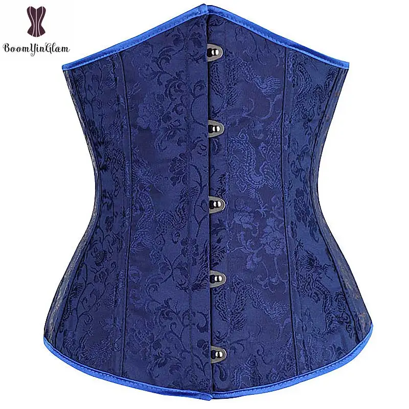 2833 wholesale price dark blue color brocade waist shaper costume mini