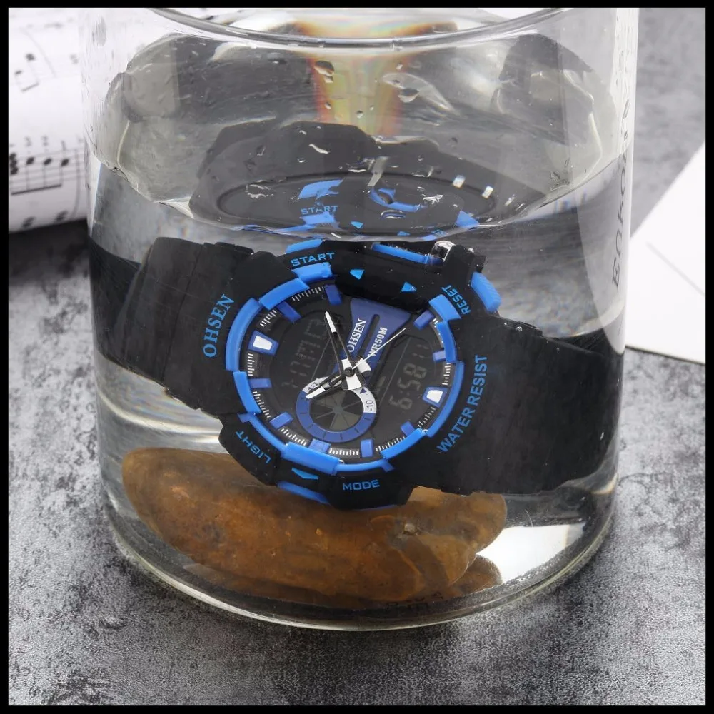 OHSEN Спортивные Брендовые мужские спортивные часы цифровые светодиодные спортивные наручные часы 50 м водонепроницаемые мужские часы для мужчин s кварцевые часы
