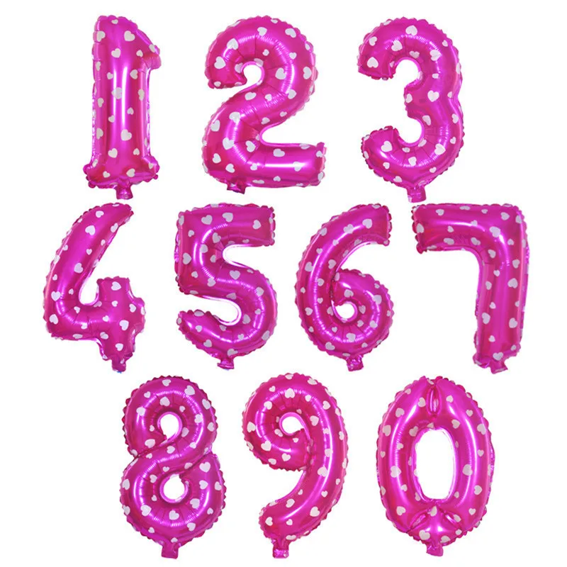 

1PC 32inch Aluminium Foil Balloons Number Balloons Cute Pink Heart Balloons For Girls Birthday Wedding Party Decorative Supplies