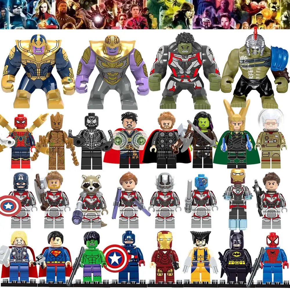 

Marvel Infinity War Avengers Endgame mini building blocks Ironman Spiderman Hulk Captain America model Figure Toys for Children
