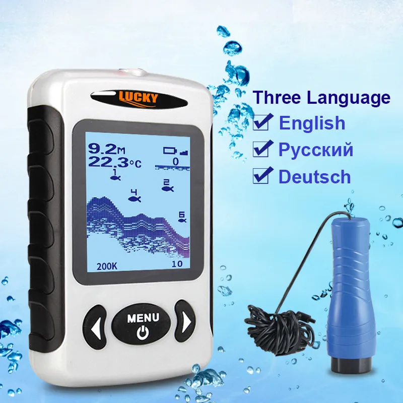 Lucky ff718D Ice Portable depth sounder fishing finder sonar sensor 45M