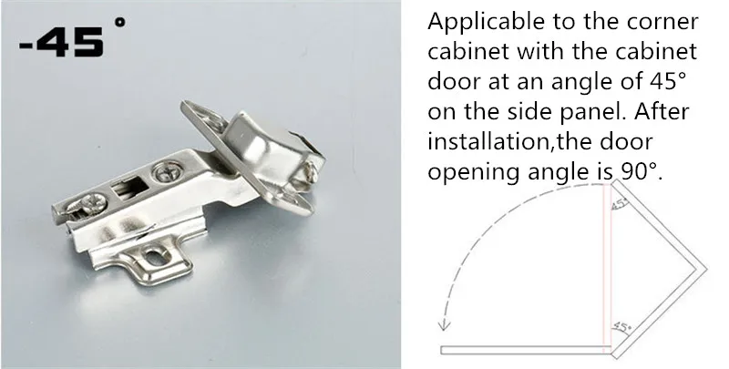 KK& FING-45 градусов Угловые складные дверные петли для шкафа, 45 угловые петли, фурнитура для дома, кухни, ванной комнаты, шкаф с винтами