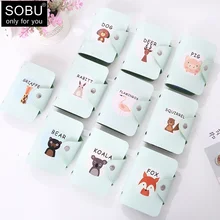 Новинка, Милый принт с животными, держатель для карт, 24 бита, ПУ кожа, на застежке, Чехол для карт, женская сумка для кредитных карт, ID, паспорта, карт, кошелек, H116