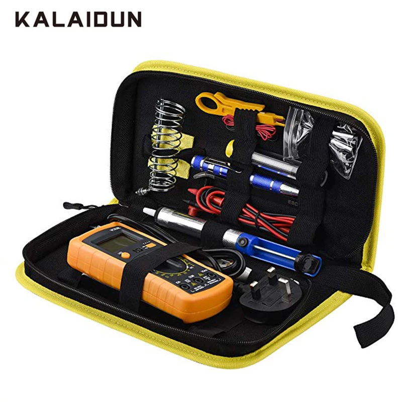 

KALAIDUN Multifunctional Electric Soldering Iron Kit AdjustableTemperature Welding Tool Hand Tool LCD Screen Digital Multimeter