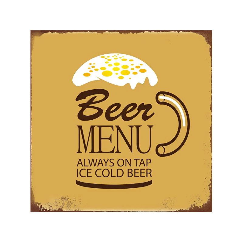 

Beer Menu Plaque Vintage Metal Tin Signs Home Bar Pub Decorative Plates Occupy Brewery Wall Sticker Iron Art Poster 30*30cm MN8