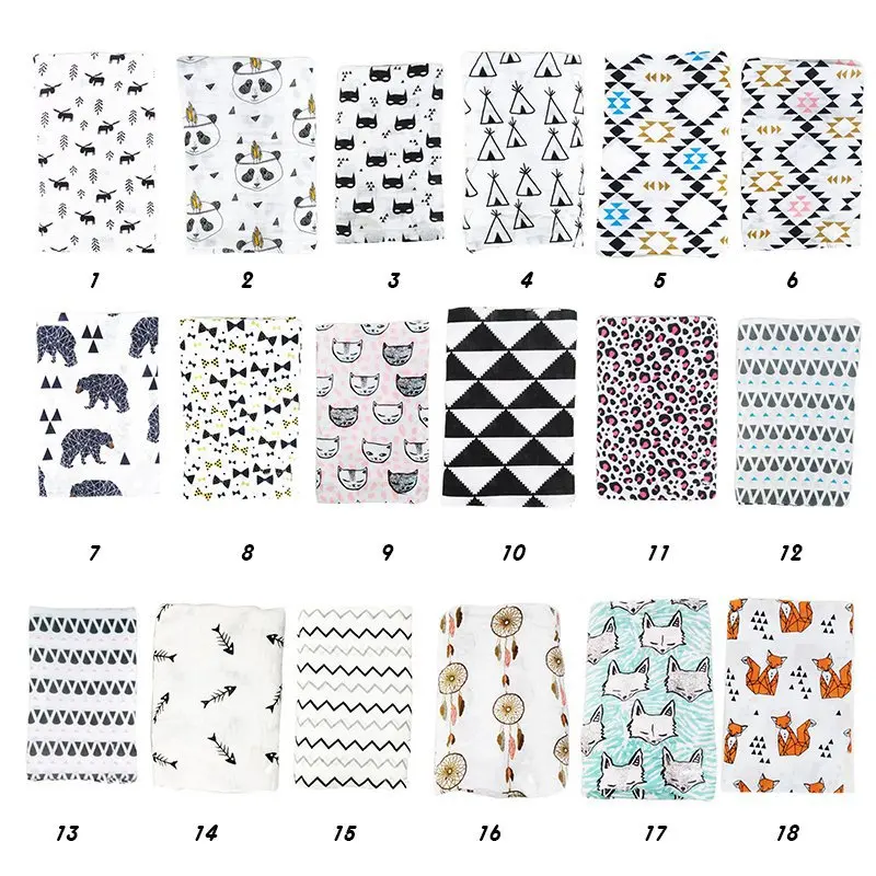 

New Muslin baby Swaddle blanket Baby Swaddle Newborn Baby Bath Towel Swaddle Blankets Multi Designs Functions Baby Wrap