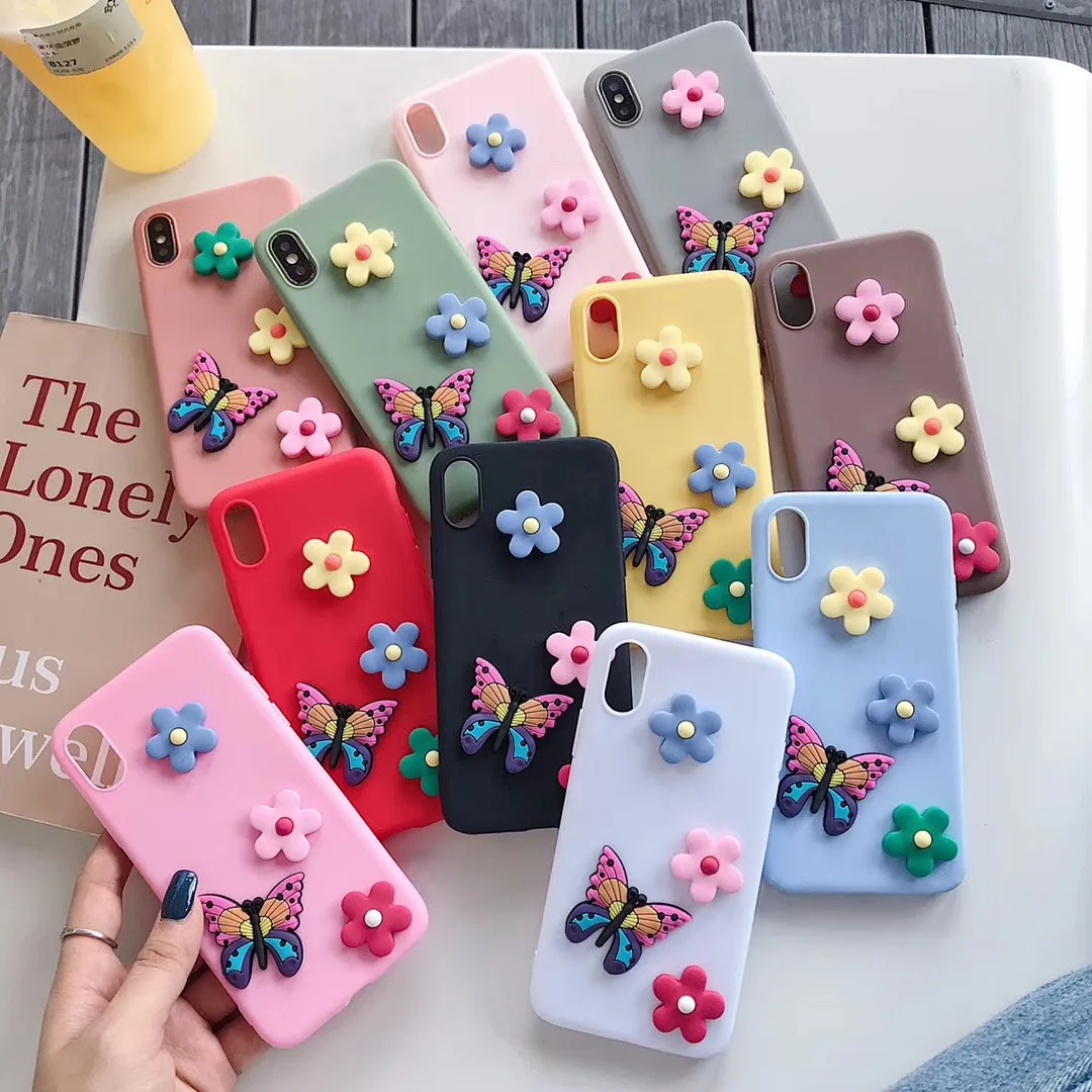 

For Xiaomi 5x 6x A2 8 SE lite F1 Redmi 4A 4x 5 5A S2 5Plus 6 6A 6Pro Note 4x 5Pro 5A 6 6 Por Butterfly Flower Soft TPU Case