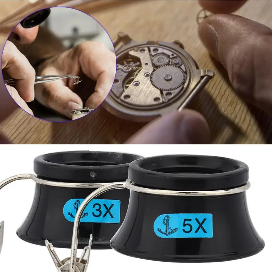 

High Accuracy 3X 5X Jewelry Watch Repair Magnifier Repair Loupe With Clip Watch Maintenance Tool Magnify Watch Part