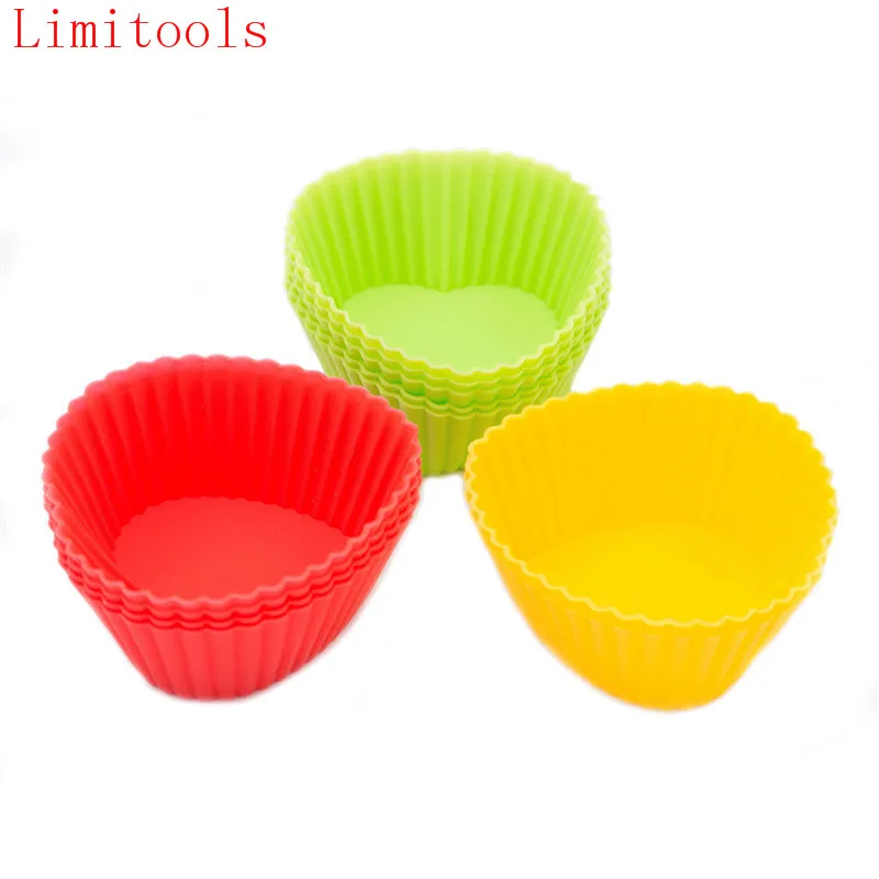 3pcs Cupcake Liners Mold 7CM Muffin Heart Shape Silicone Cup Cake Tool Bakeware Baking Pastry Tools Kitchen Gadgets Free Ship | Дом и сад