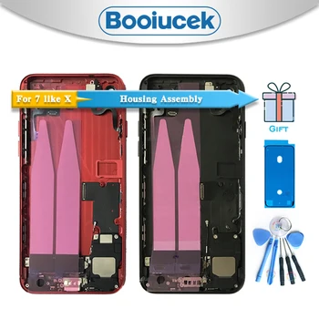 

High Quality For iphone 7 7G Like X Style Back Full Housing Assembly Battery Cover Door Rear Middle Frame Chassis Flex Cable