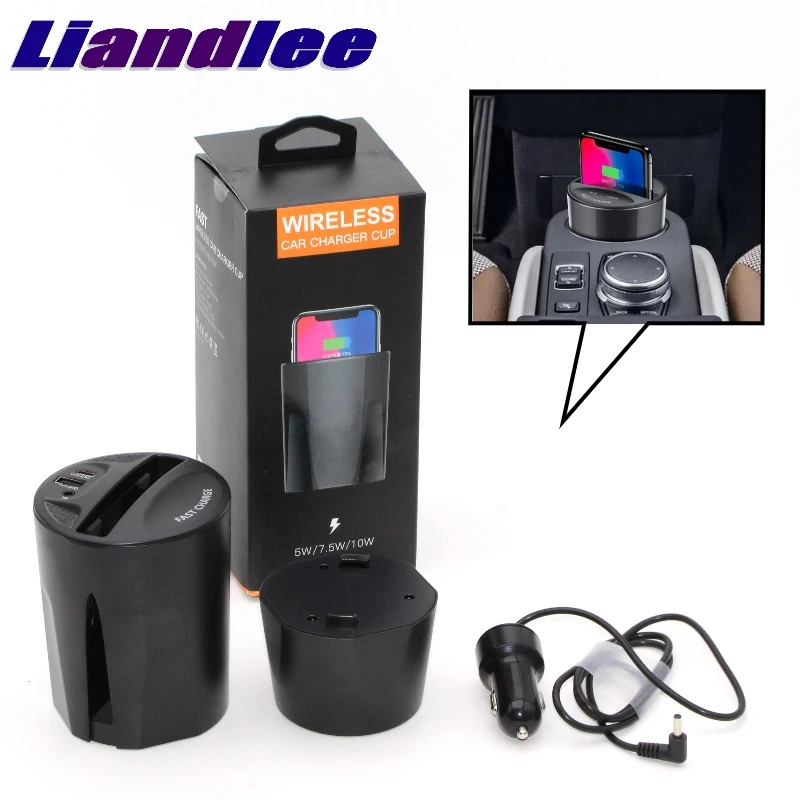 

LiandLee Qi Car Wireless Phone Charging Cup Holder Style Fast Charger For Land For Rover LR Freelander 1 2 Discovery Sport