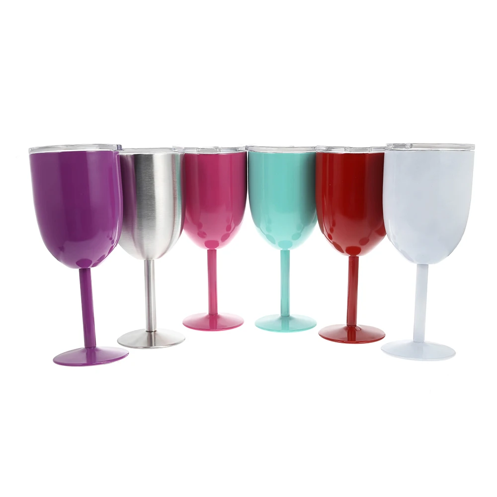 Stainless Steel Goblet Red Wine Cup Car Auto Double Layer Cocktail Durable Glass Lid Drinking Ware Z35 | Дом и сад