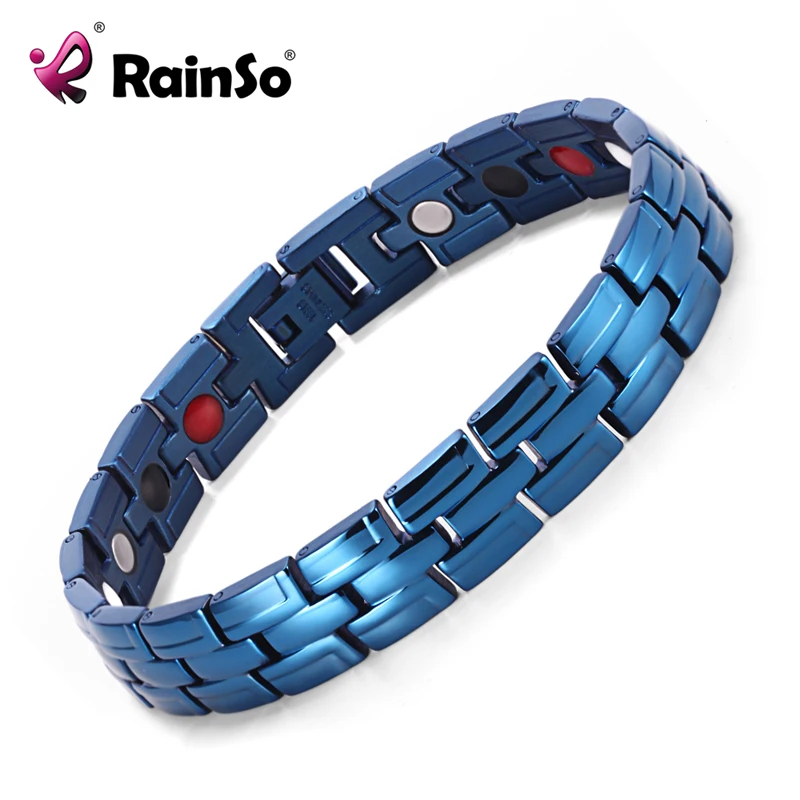Rainso Healing Bracelet Men 316L Stainless Steel bracelets Bio