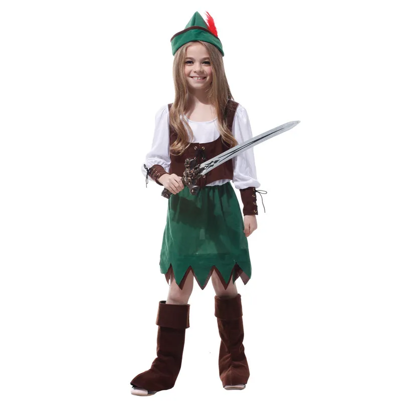 Kids Purim costume Peter Pan Princess Halloween Dress Up Party Cosplay