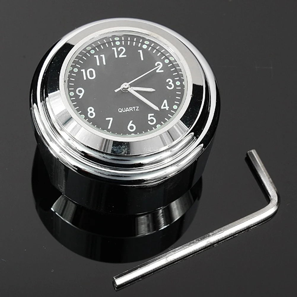 

New Arrival High quality Waterproof 7/8 for Halley Motorcycle Bike Mount Clock quartz Watch silver color #0928