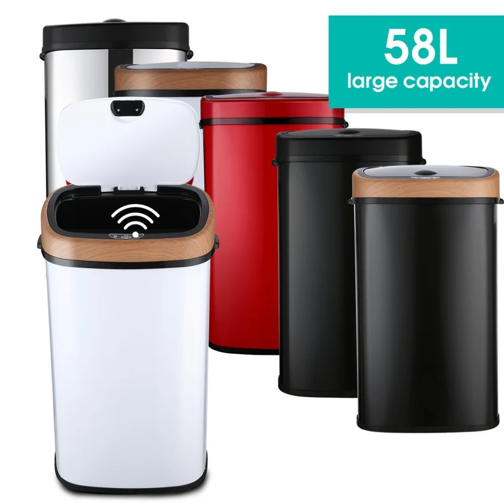 

Newest Smart Sensor Waste Bin Rubbish Box Trash Bin SD-007-B 58L Capacity Inductive Type Trash Can Humanized Design Garbage Box