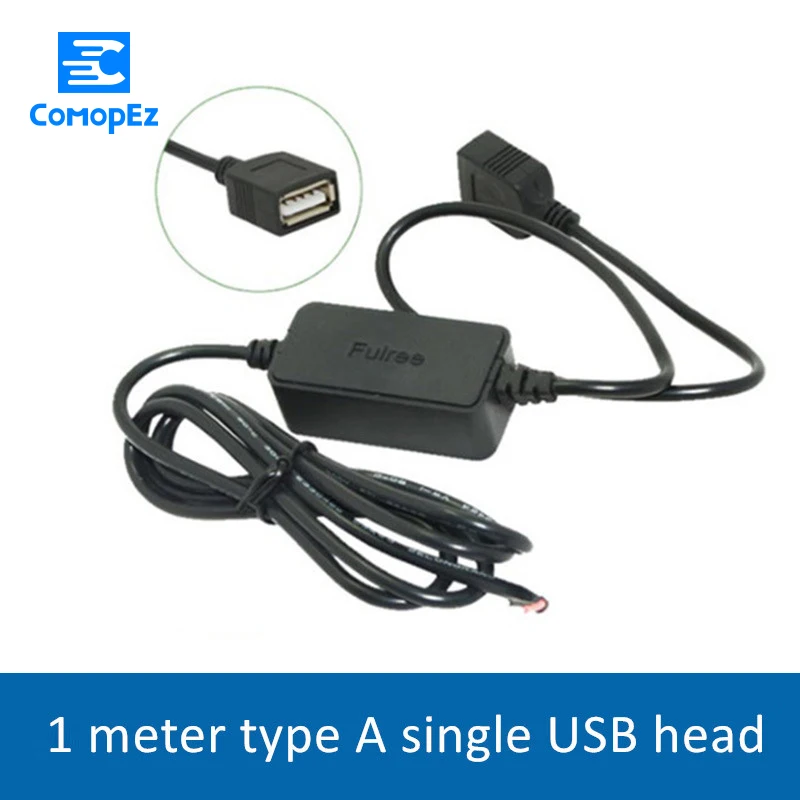 

Usb Power Supply Converter DC/DC Step-down 12/24V to DC 5V 2.5A Waterproof Control Car Module Auto Protection Size 48*24*17mm