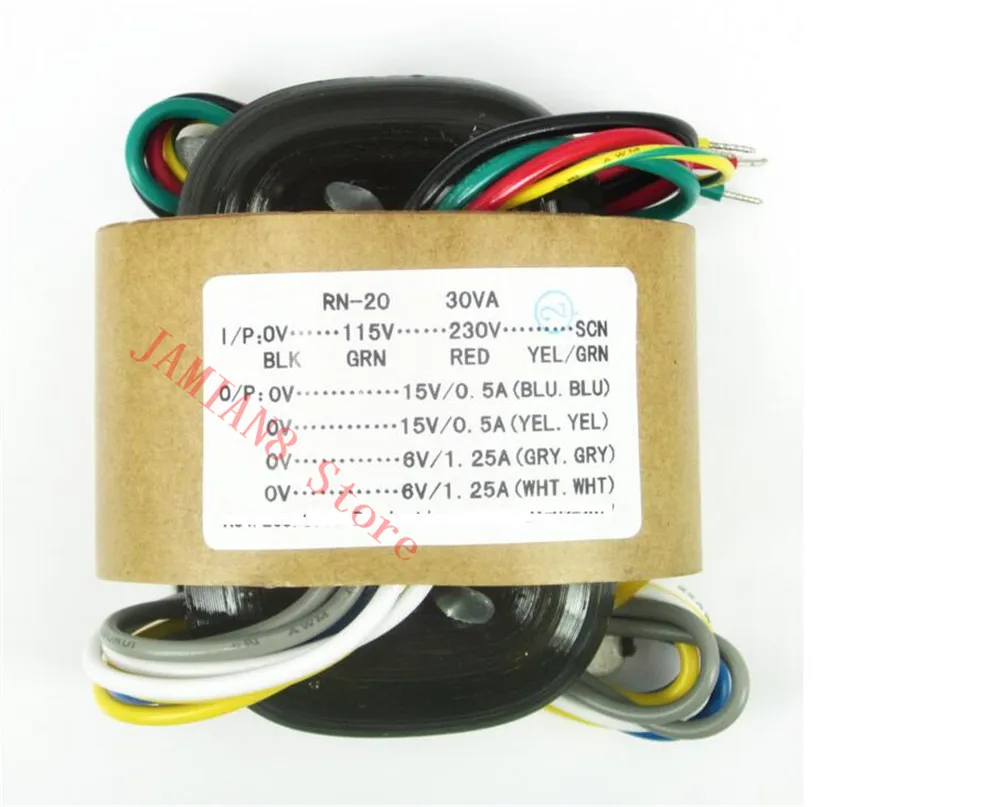 

ACCALIA NEW R type Audio transformer 30W 30VA Double 15V+ double 6V input voltage 220V or110v Output AC15V*2+AC6V*2
