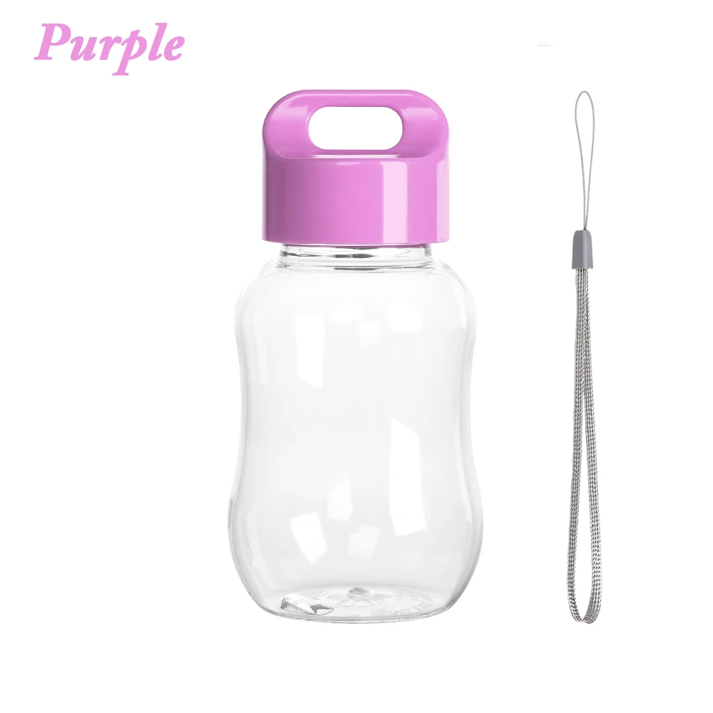 1PC180Ml портативная пластиковая герметичная цветная бутылка для воды школьная чашка для воды Мини милая посуда для напитков для детей Детские аксессуары - Цвет: purple