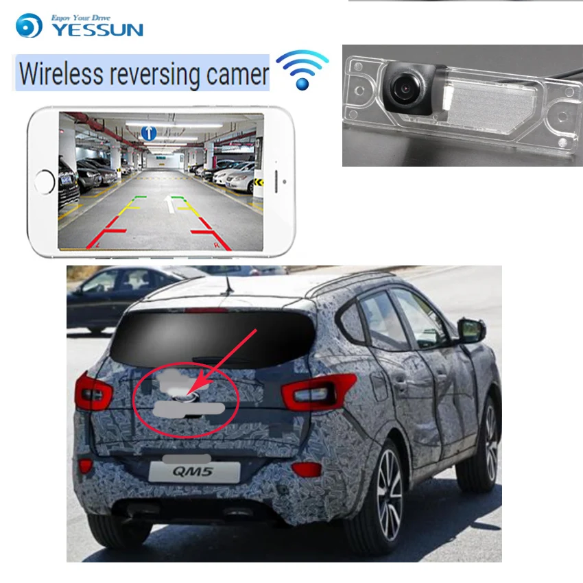 2 wireless Rear View camera For Renault Samsung QM5 MK1 2007~2016 CCD Night Vision backup camera Reverse license plate Camera