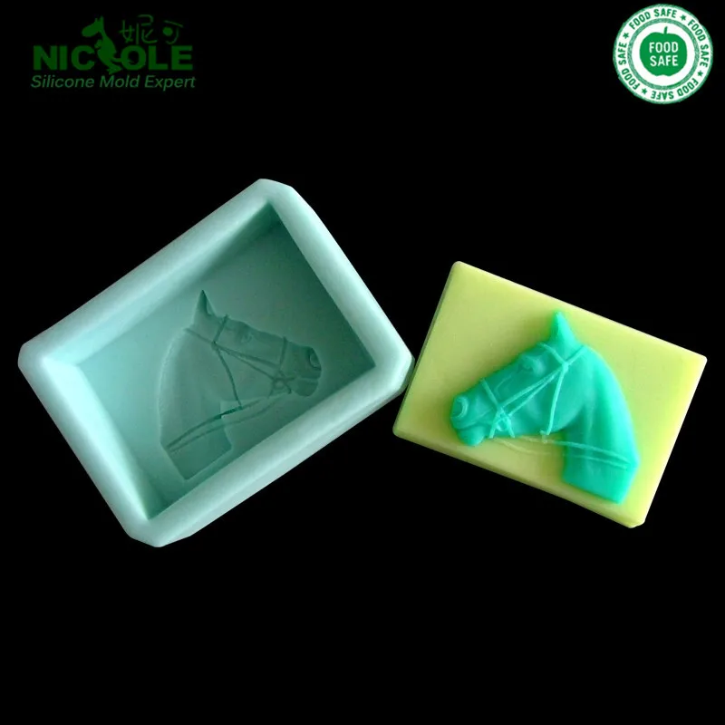 Oblong Horse Head Soap Mould Flexible Silicone Cookie Mold Chocolatein