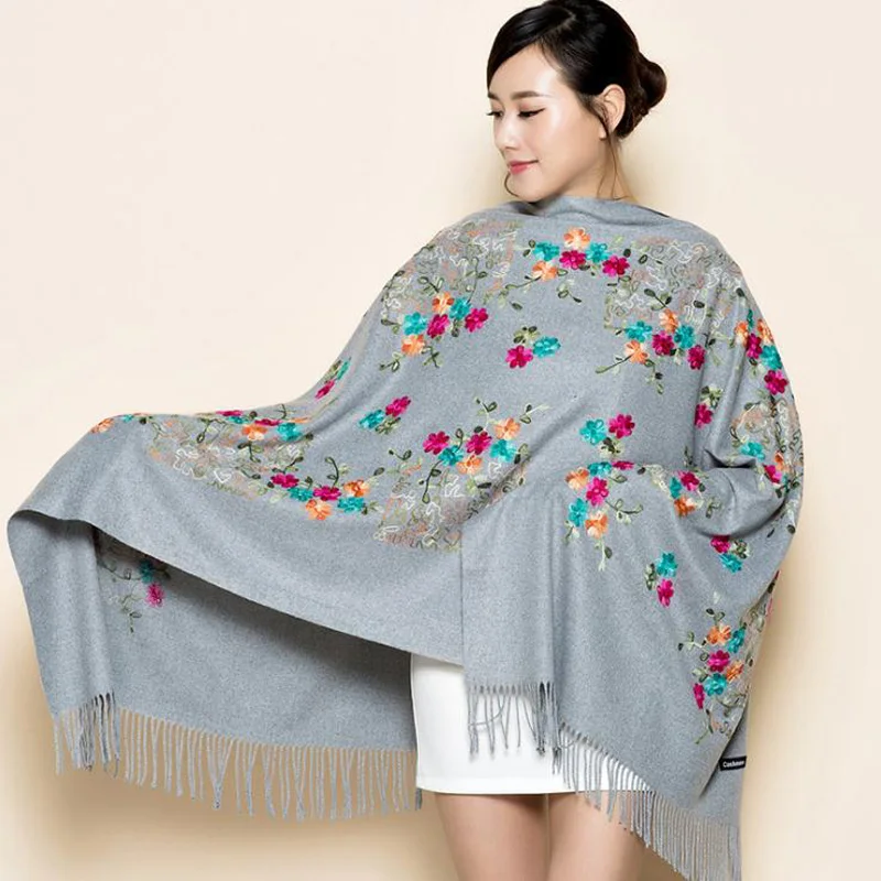 Осенне-зимний женский Мягкий шарф из пашмины, Женский кашемировый длинный шарф, теплое одеяло, теплый палантин, Прямая поставка