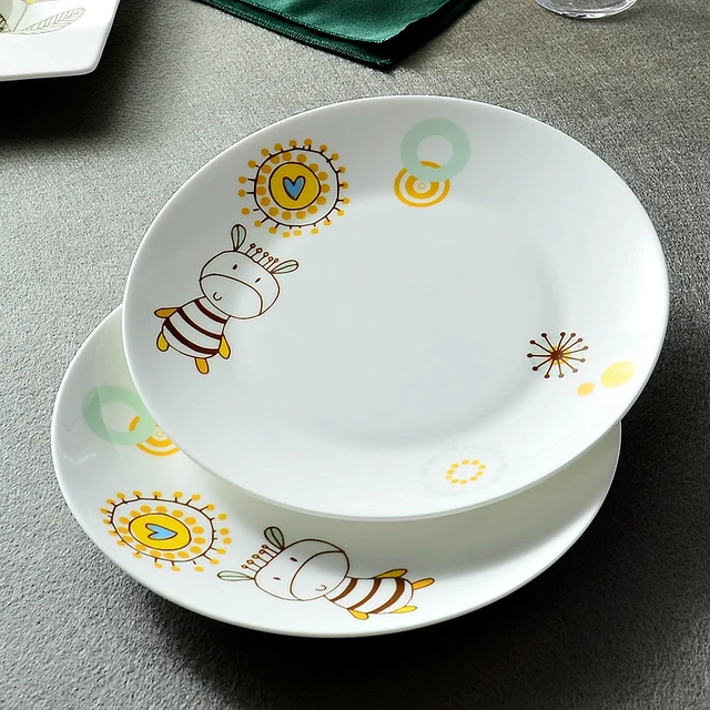 8 inch bone china dinner plates cute cartoon design ceramic kids charger plates : charger tableware - pezcame.com