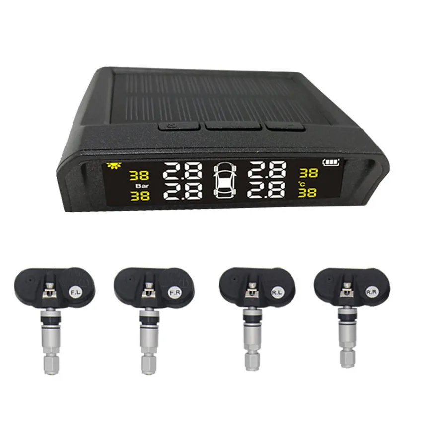 Солнечный Беспроводной TPMS автомобильные шины покрышки Давление мониторинга Системы/4 внутренняя аксессуары для датчиков практические прочный высокое качество l5