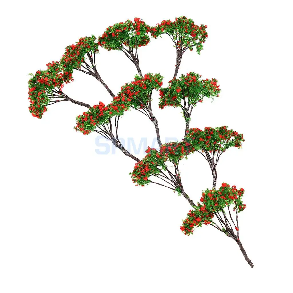 10Pcs Metal Wire Flower Tree Models 5cm 1/200 for RR Train Railway Scenery DIY Miniature Landscape Building