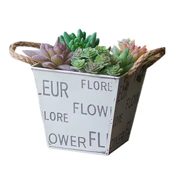 

Flower & Garden Metal Bucket Tin Plant Planter Pot 24cm Vintage Galvanised Decor Metal Tin Succulent Flower Pot
