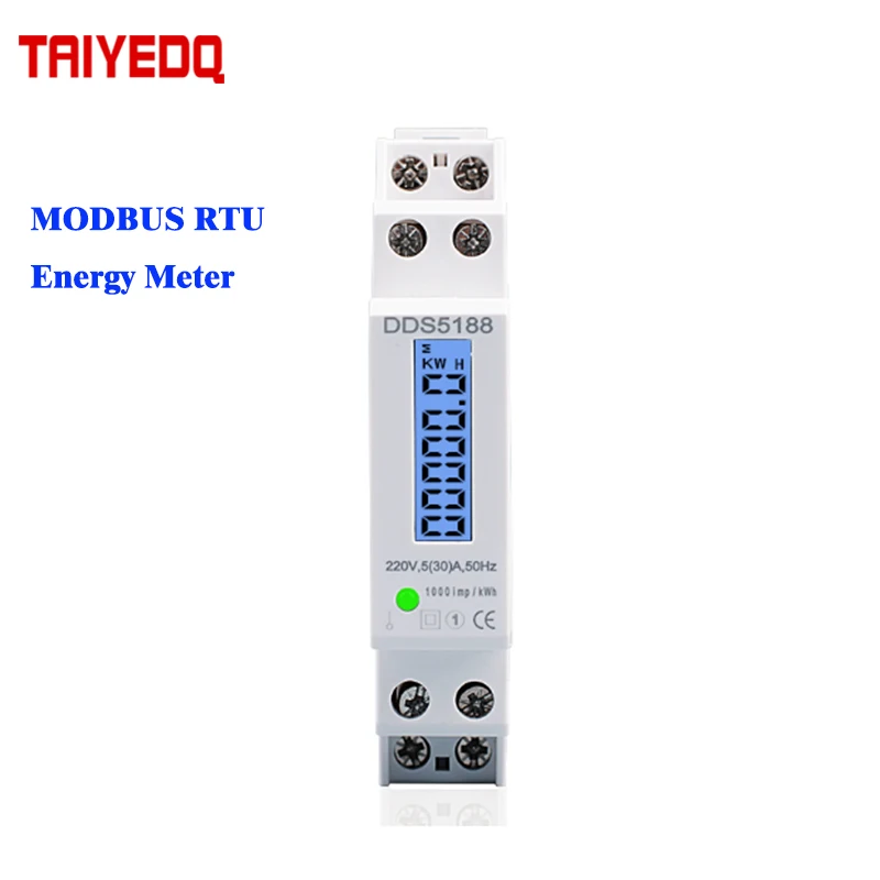 

Single Phase KWH/A/V/HZ/W Multi-function RS485 meter 5(32)A LCD Backlit Power Watt meters AC220V din rail Modbus energy meter