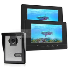 DIYSECUR 7inch Video Intercom Video Door Phone Doorbell 1 Camera 2 Monitors 800 x 480 Black