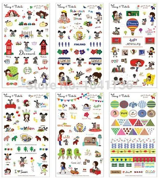 

6 Sheets Dog And Me Theme DIY Cute Kawaii Cartoon Paper Planner Sticker For Scrapbooking Diary Kids Children Stickers Gift