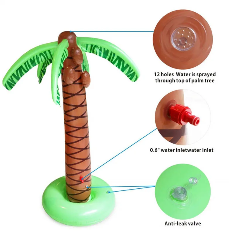 Летняя детская игрушка для ванны с водяным распылителем, Надувная Детская игрушка с кокосовым деревом, садовый газон, водный парк, открытый пляжный мяч