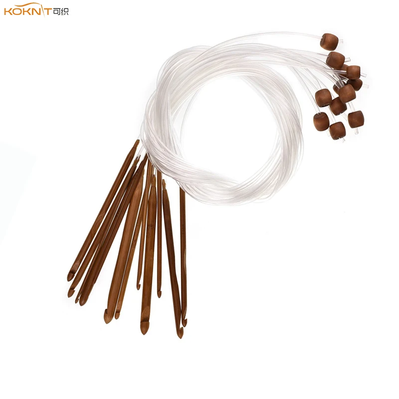 KOKNIT Bamboo Flexible Afghan Carpet Crochet Hooks 120cm Mix 3.0-10.0mm Crochet Needles Yarn Weave Knitting Needles For Women (7)