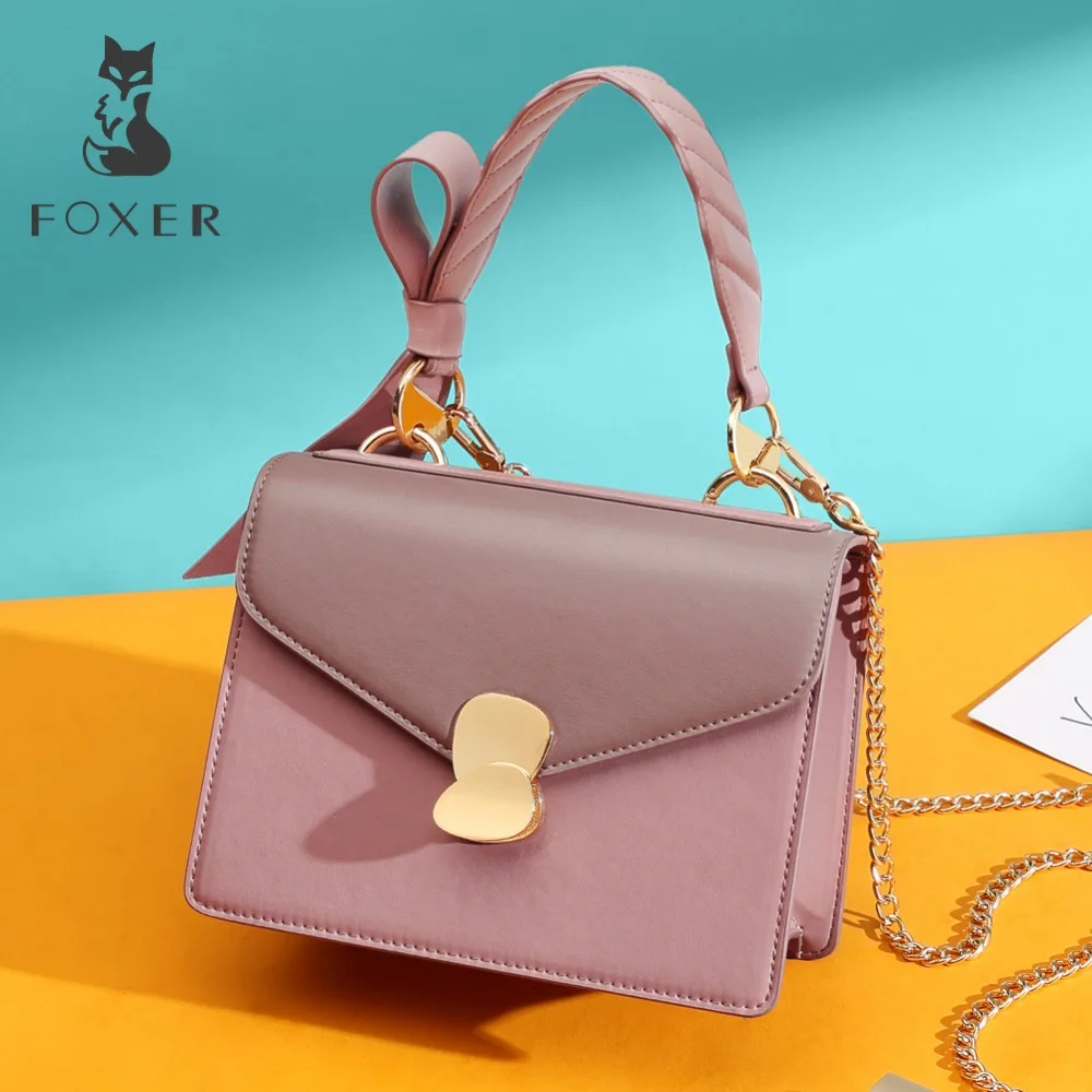 Бренд FOXER 2019 женские стильные элегантные сумки-мессенджеры кожаные сумки на